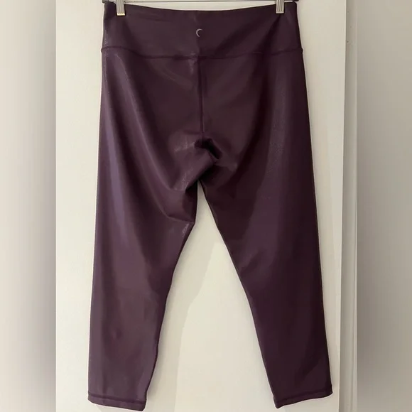 Zyia Light And Tight Plum Purple Metallic Shine Leggings Plus Size. - Picture 2 of 12